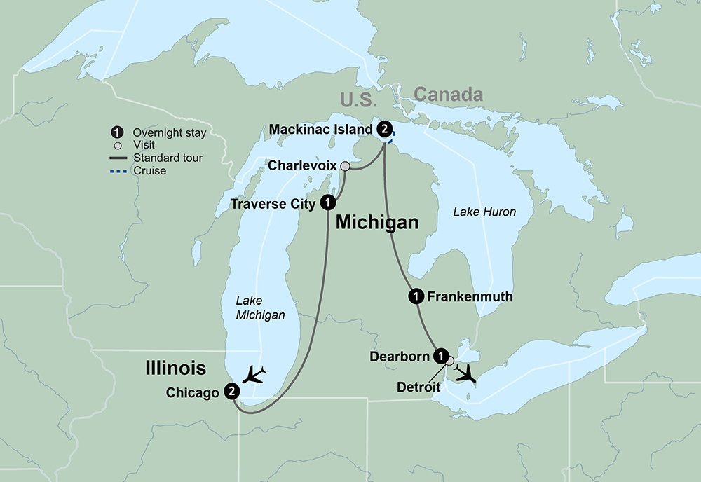 Mackinac Island featuring the Grand Hotel & Chicago Collette