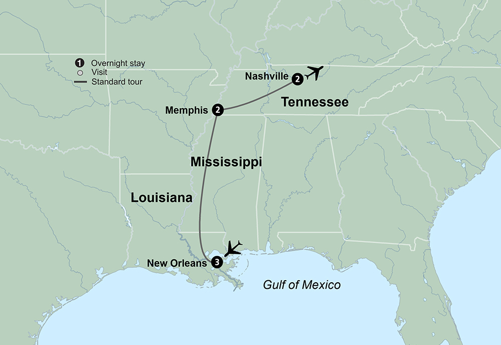 Tennessee Music Trail to New Orleans