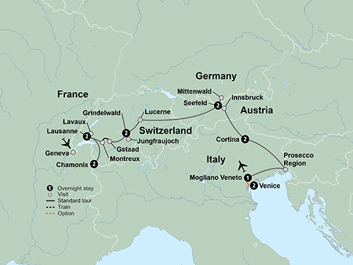 Tour Peaks of Europe The Alps to The Dolomites featuring France