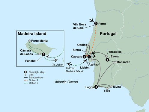 Sunny Portugal Itinerary Map