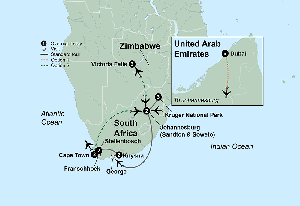 tourhub | Collette | Spectacular South Africa  | Tour Map