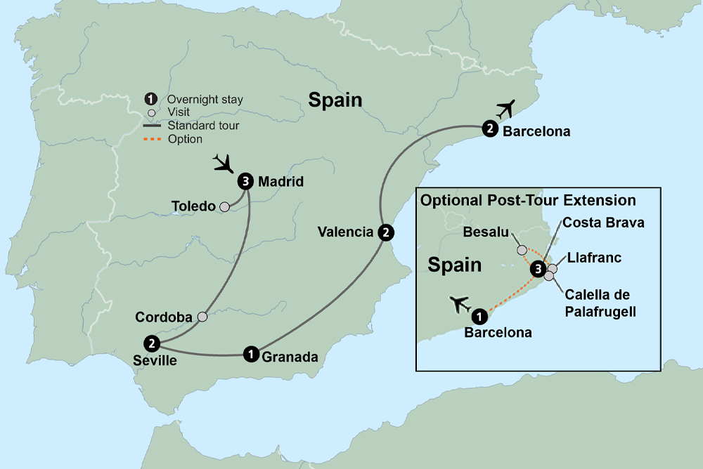 Spain's Classics Itinerary Map