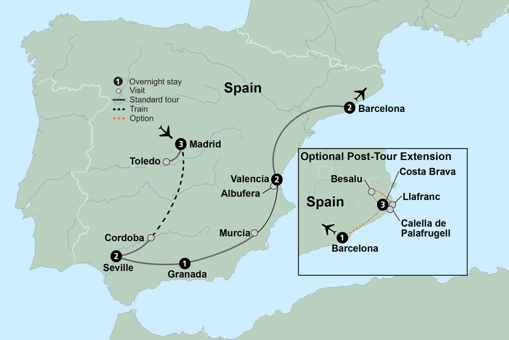 Spain's Classics Itinerary Map