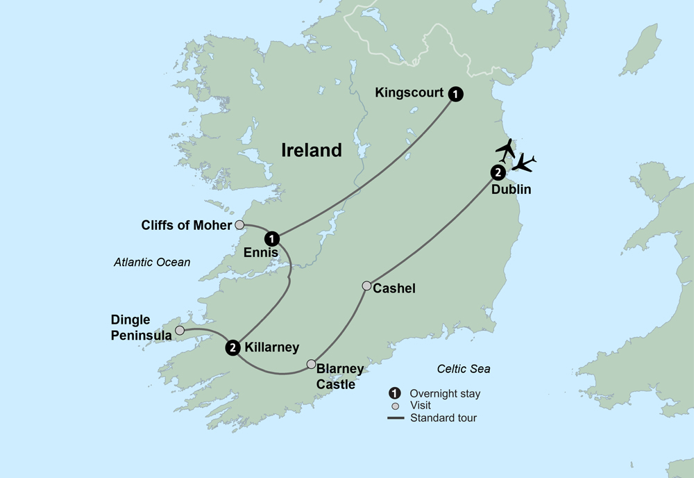 Irish Splendor Itinerary Map