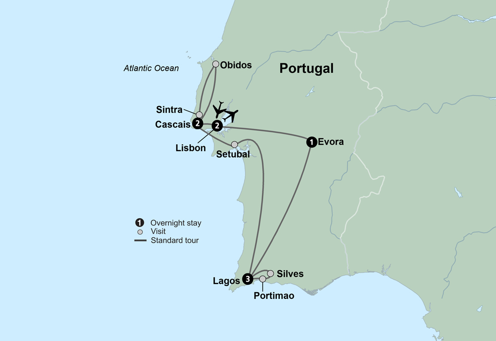Sunny Portugal Itinerary Map