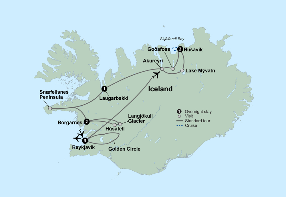 Icelandic Adventure Itinerary Map