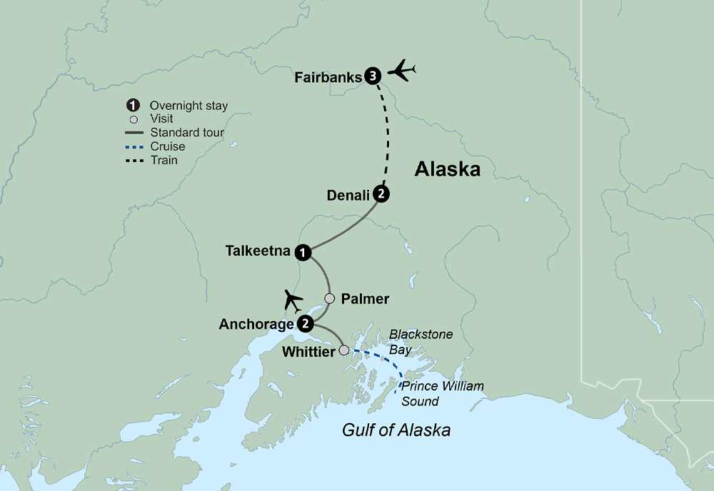 Alaska: America’s Last Frontier Itinerary Map