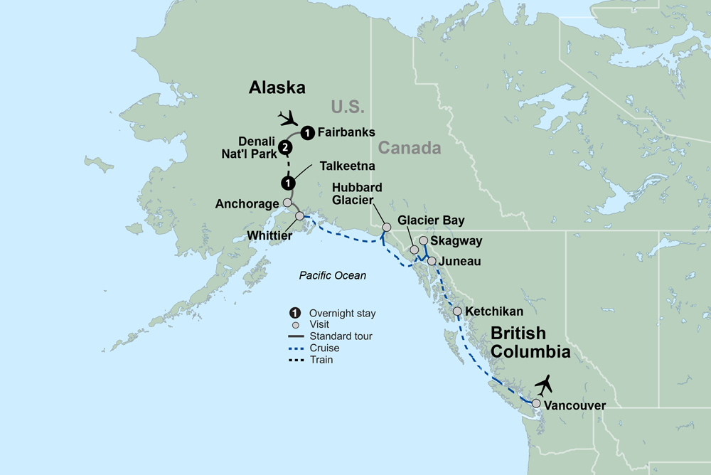 Alaska Discovery Itinerary Map