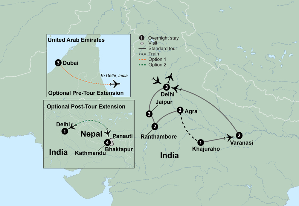 tourhub | Collette | Mysteries of India  | Tour Map