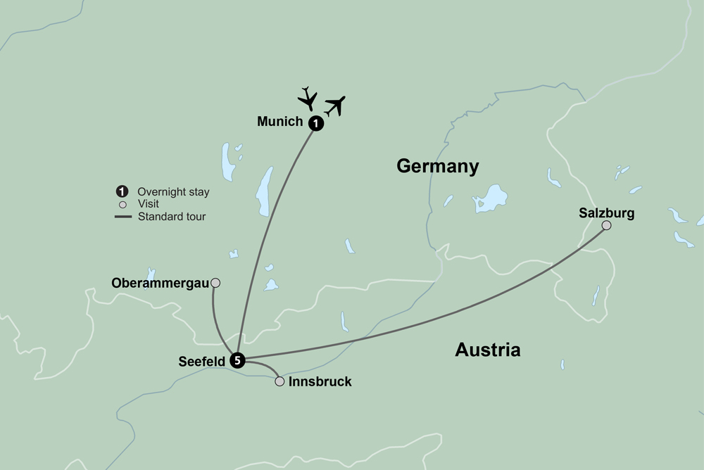 tourhub | Collette | Magical Christmas Markets of Austria and Germany | Tour Map