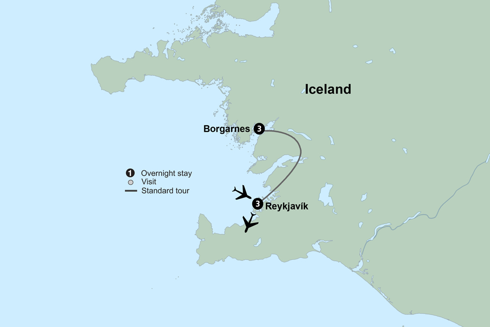 Map of Best of Iceland featuring the Northern Lights from Collette