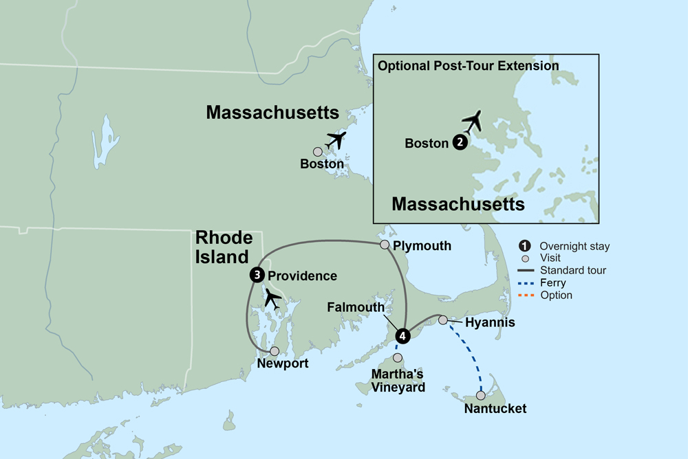 tourhub | Collette | Islands of New England  | Tour Map