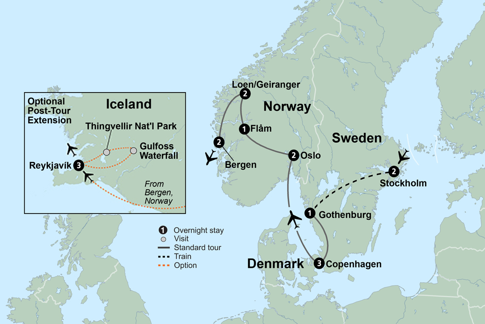 Spectacular Scandinavia Itinerary Map