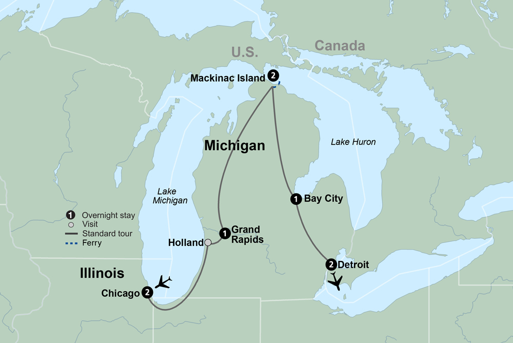 Mackinac Island featuring the Tulip Time Festival Itinerary Map